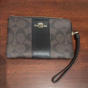 Coach Brown and Black Wristlet